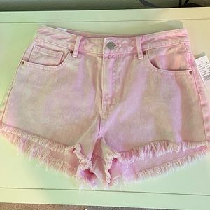 PacSun High Rise Festival Pink Denim Shorts